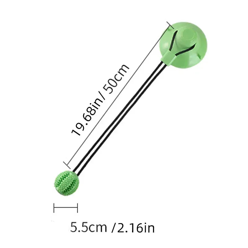 Interactive Suction Cup Dog Toy Treat Dispensing Sound Toy Durable Rubber Ball for Tug-of-War & Training