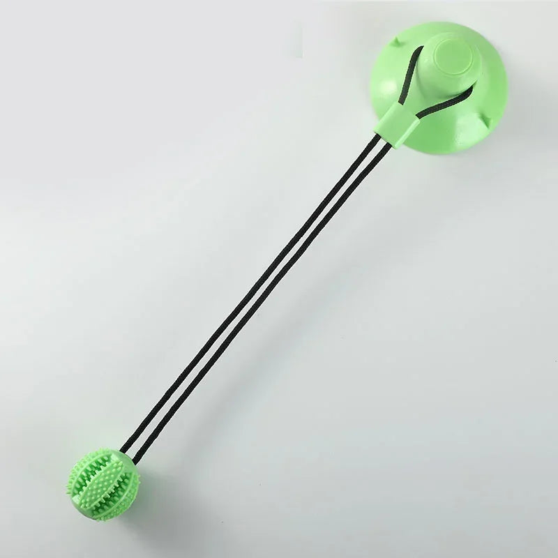 Interactive Suction Cup Dog Toy Treat Dispensing Sound Toy Durable Rubber Ball for Tug-of-War & Training