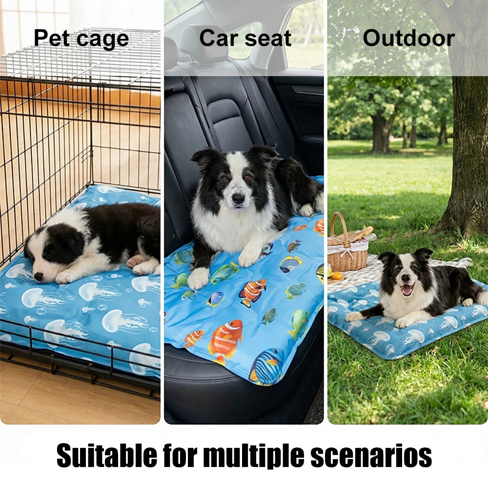 Pet Cooling Mat, Multiple Sizes, Extra Thick Summer Pad for Dogs & Cats, Waterproof Bite-Resistant Non-Permeable Sleeping Mat